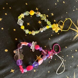 Vibrant Beaded Key & Card Holder Set